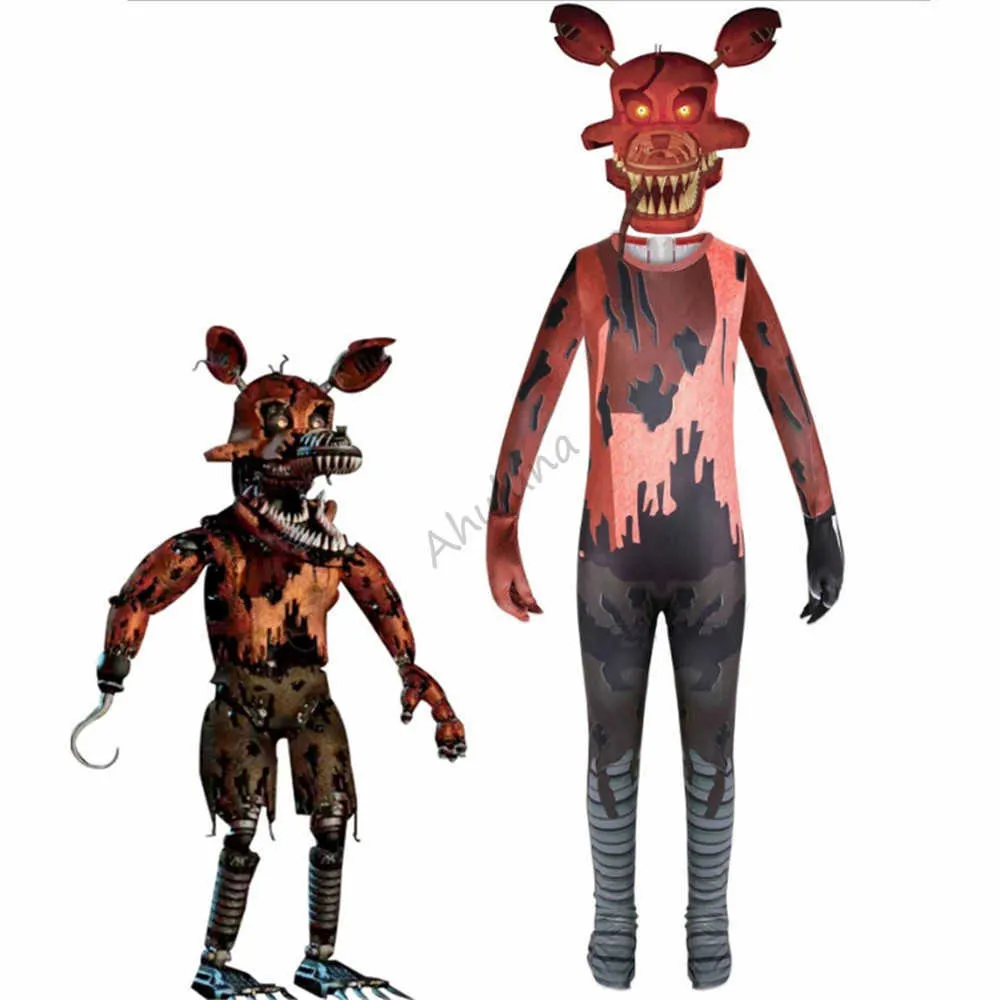 Fnaf Freddy Kostüm Kinder Kind Fredy Superheld Jungen Mädchen Lustige Party Cosplay Halloween Karneval Anzug Overall C241 Q0910