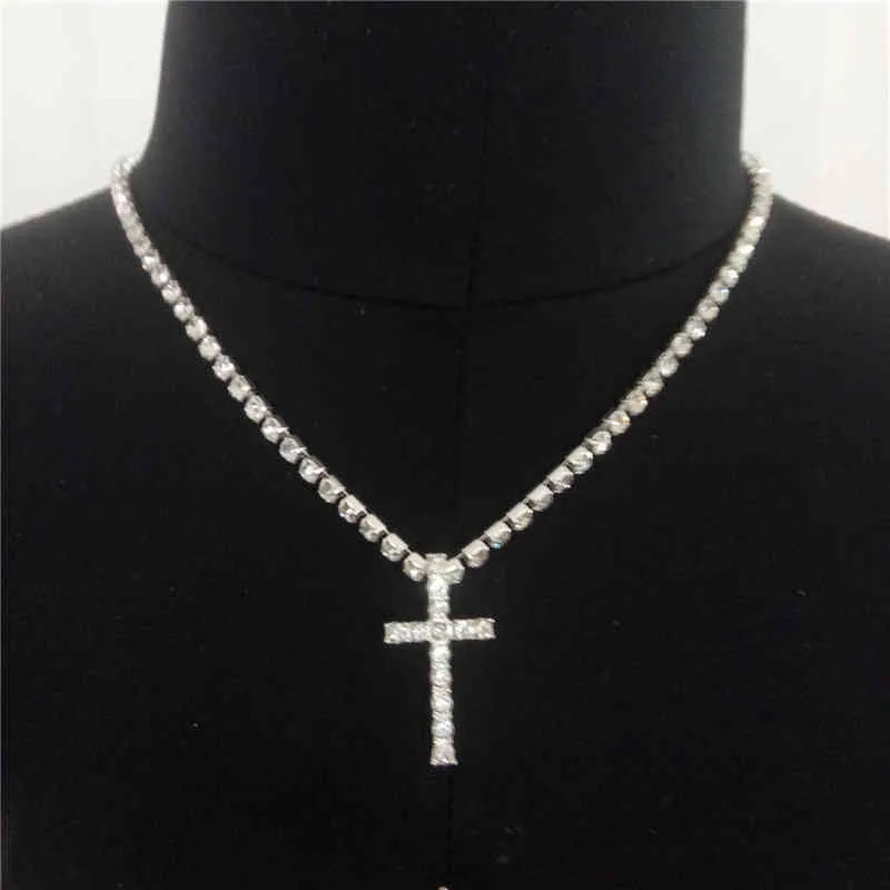 Colar de diamante religioso de fita punk diy diamante BY02243533076