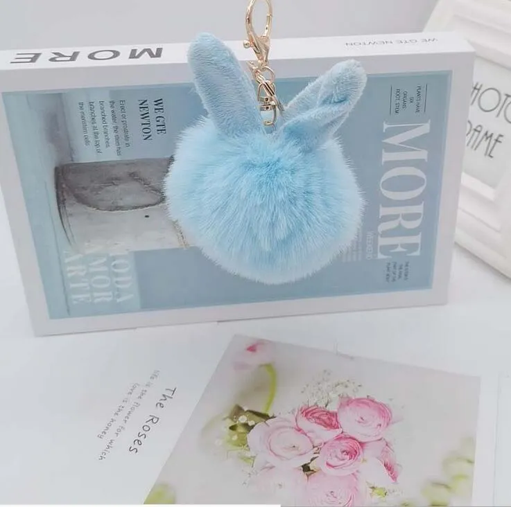 Porte-clés en fourrure de renard et oreilles de lapin, en peluche artificielle, pour sac, pendentif 234l, à la mode, 2021