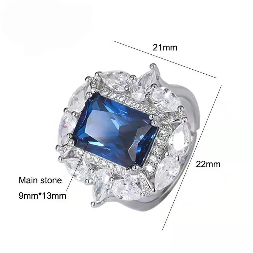 KNRIQUEN 100% 925 Sterling Silver Sapphire Gemstone Wedding Engagement Moissanite Lab Diamonds Ring Gift Fine Jewelry pour les femmes