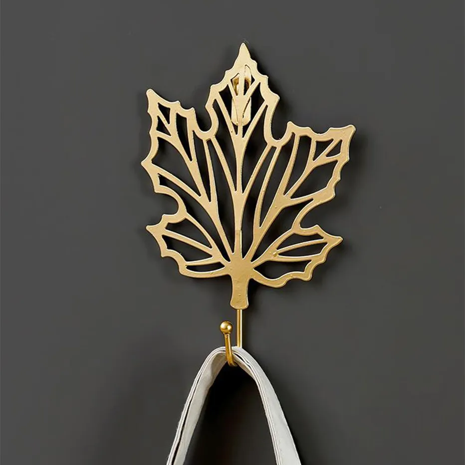 Liście kształt żelaza haczyk nordic dekoracja ścienna liść klucz zegarka torby biżuteria haczyk haczyk stojak na wieszak ścienny