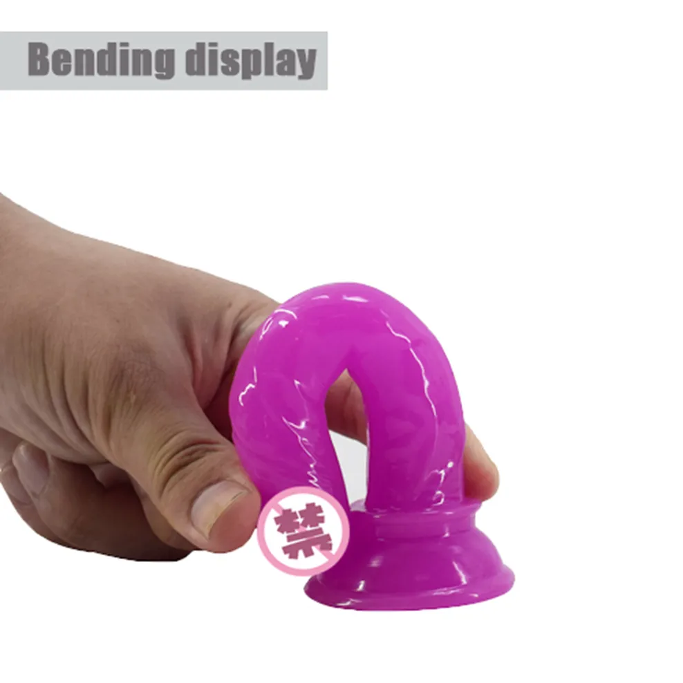 Yutong malutki dildo z kubkiem ssącym małe penisowe zabawki masturbatora dla kobiet anal wtyczki początkujące 2137309