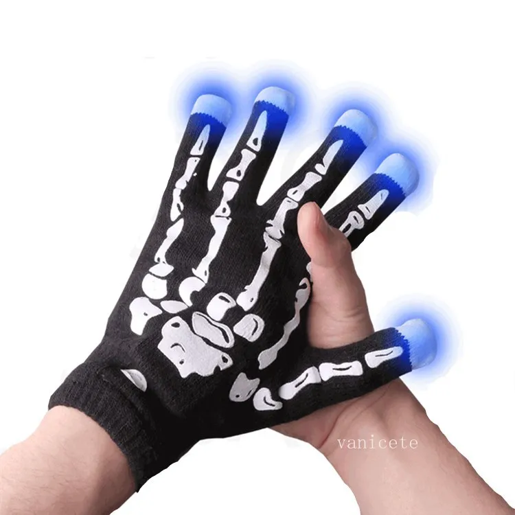 Halloween Skeleton LED leuchtende Handschuhe Christmas Parade Performance flash warme Handschuhe T2I52959