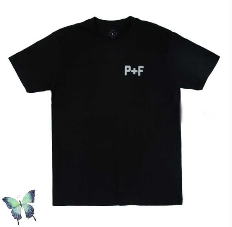 P + F 3M camiseta reflectante lugares caras alta calidad Color sólido camiseta hombres mujeres moda Casual camiseta lugares + caras camisetas X0726
