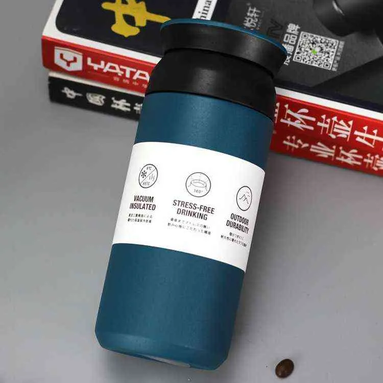 350 / 500ml Thermoskanne Tasse Becher Edelstahl Thermal Tumbler Vakuumflasche Wasserflasche Für Mädchen Frauen Büro Reise Tee 211109