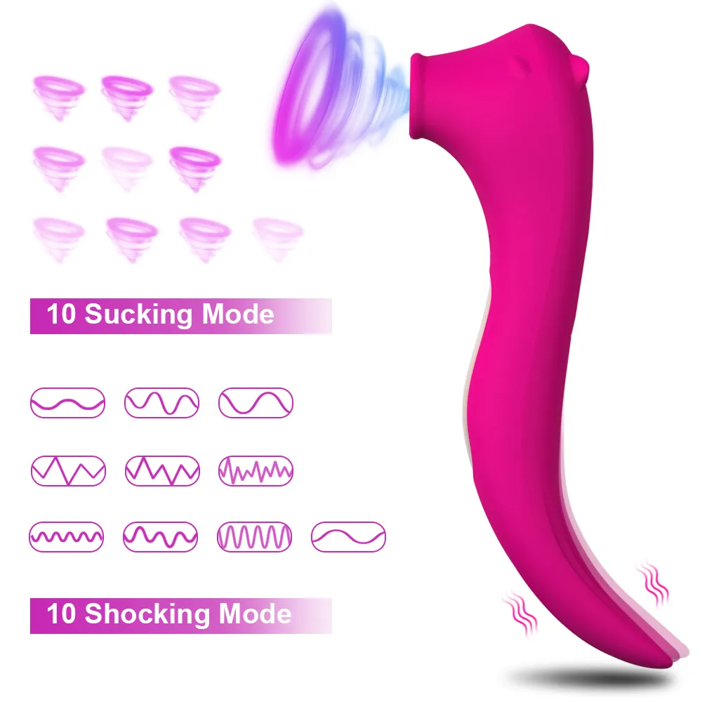 Potente ventosa del clitoride Vibratore della fica Stimolatore del clitoride Design silenzioso Vibratori del punto G Massaggiatore vaginale Dildo Giocattoli del sesso adulti femminili