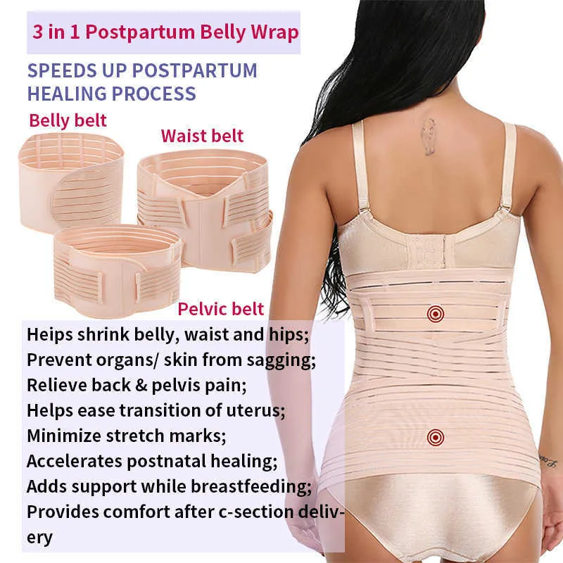 3 i 1 Postpartum Support - Recovery Belly / Midja / Pelvis Belt Shapewear