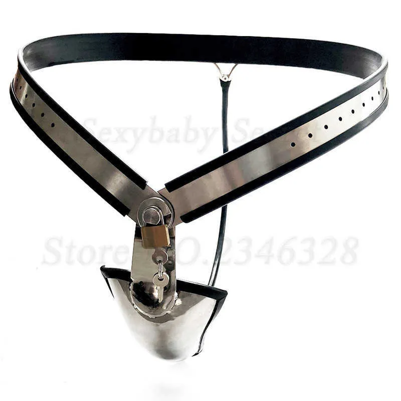 Stainless Steel Male Underwear Chastity Device.Chastity Belt With Anal Beads,Butt Plug,Penis Lock,Cock Cage,Sex Toys For Man P0826