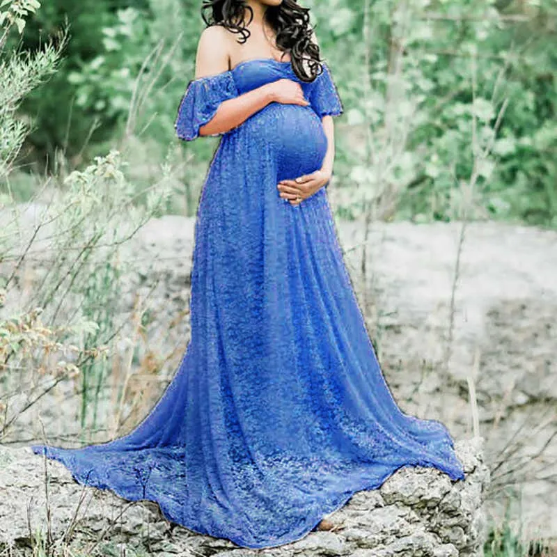 Elegant spets mammaledräkt fotografi fotosession rekvisita klänningar för gravida kvinnor kläder graviditet klänning för fotografering y0924
