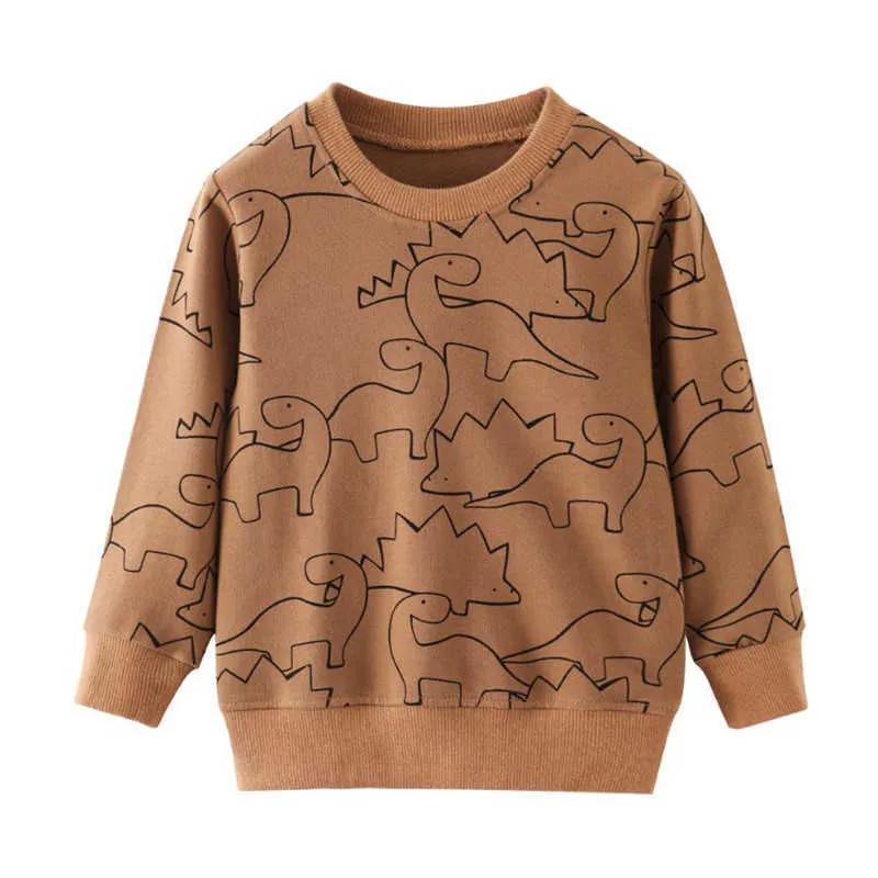 Hoppmätare Pojkar Flickor Sweatpants För Höst Vinter Dinosaur Baby Kläder Tecknad Djur Barn T-shirts Hoody Toppar 210529