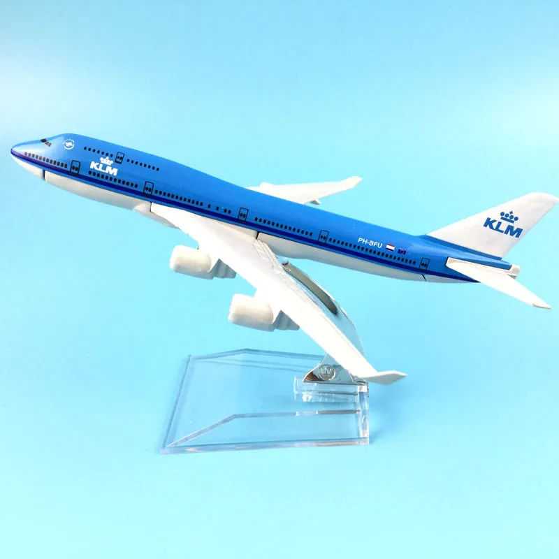 Modello di aeromobile Boeing 747 Royal Dutch da 16 cm, 1:400 in metallo pressofuso, giocattolo, regali