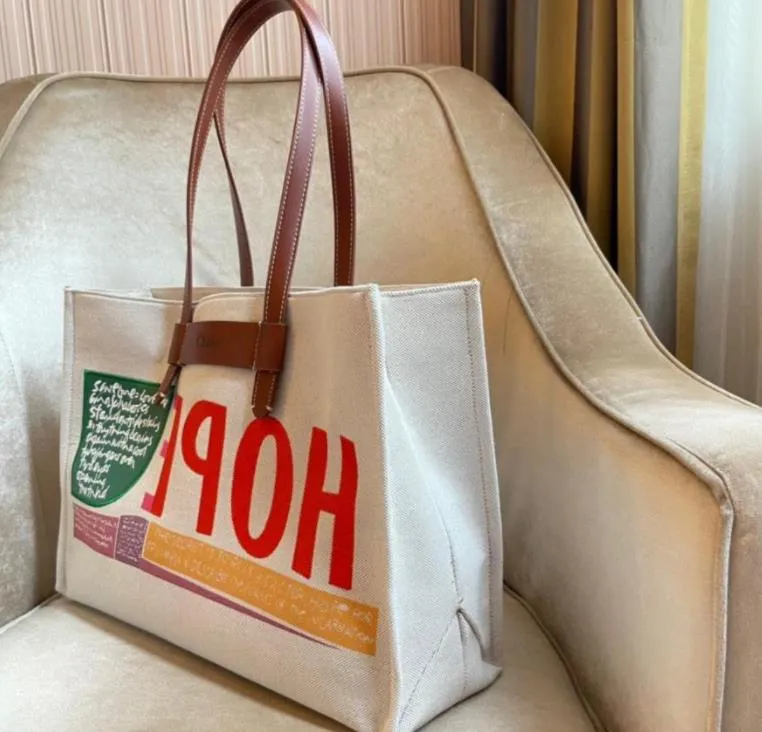Mode kvinnor designer handväskor tryck canvas axel väskor vantage elegant tygväska