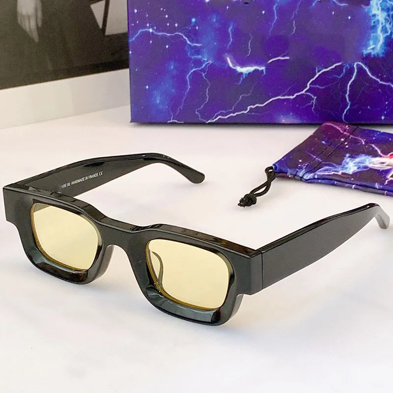 Мужские и женские дизайнерские солнцезащитные очки RHODEO-102 Модные классические черные квадратные трендовые брендовые мини-солнцезащитные очки Супер толстый лист в оправе Top Q265Z