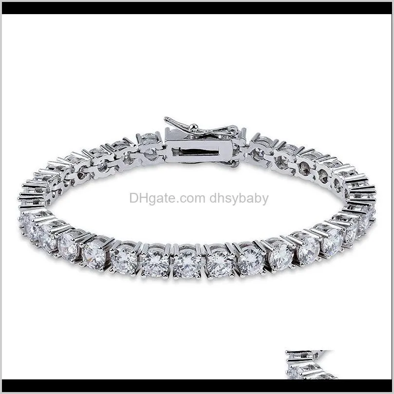 Designer Hip Hop Sieraden Mannen Diamond Tennis Armband Iced Out Bling Bangles Liefde Luxe Charm Armbanden Pour Hommes Goud S295z