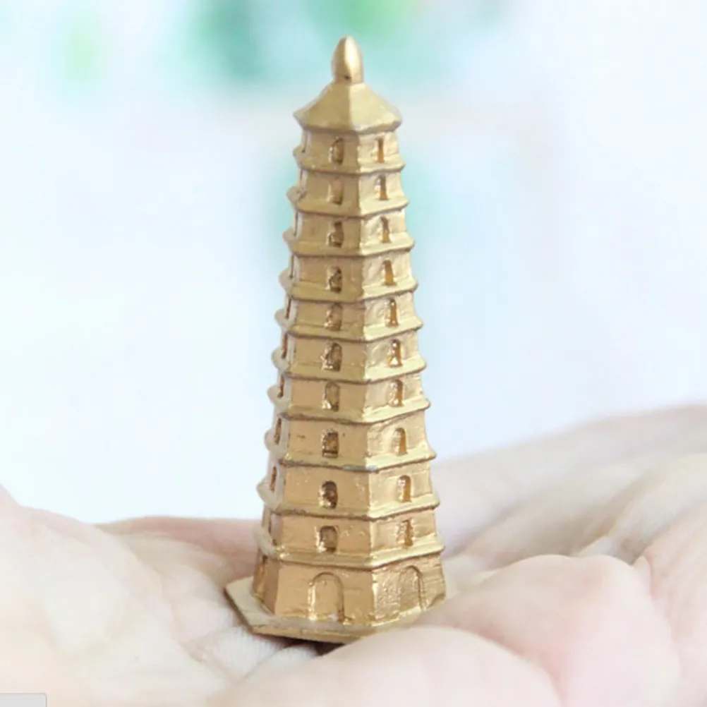 5.5cm Mini Pagoda Tower Fairy Garden Miniaturen Gnomes Moss Terraria Resin Crafts Figurines voor Home Decoration Accessoires