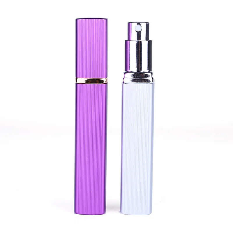 Bouteille rechargeable portative d'atomiseur de parfum 12ml contenants cosmétiques vides carrés avec le jet en métal pour le voyage