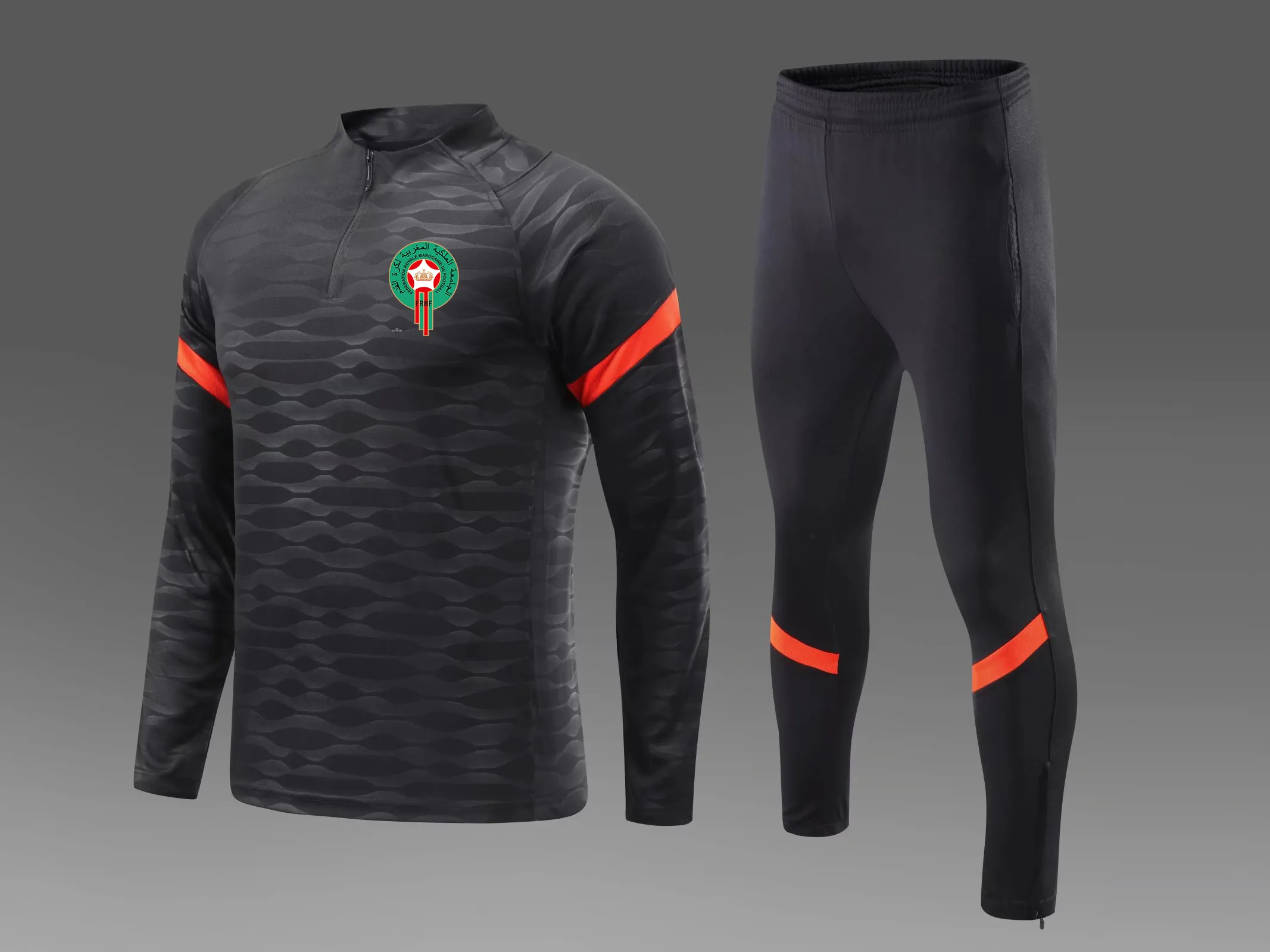 Morocco men's football Tracksuits outdoor running training suit Autumn and Winter Kids Soccer Home kits Customized logo225v