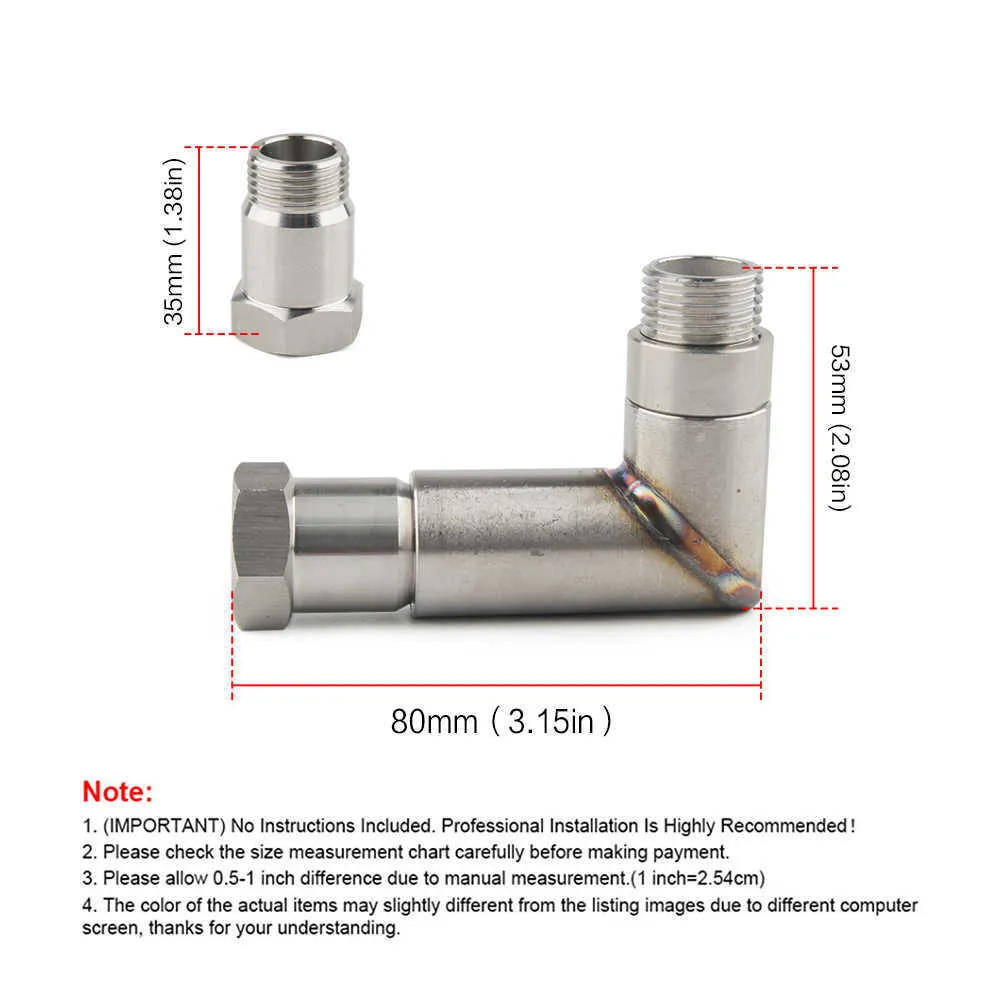 O2 산소 센서 각진 Extender 스페이서 90도 02 Bung Extension M18 x 1.5 MR08031 자동차