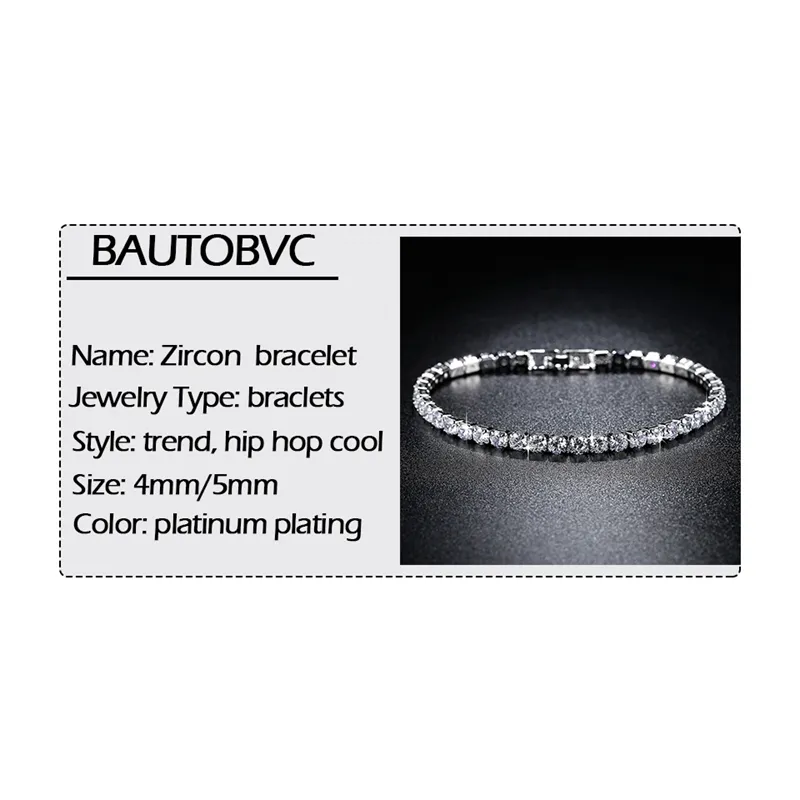 CZ Bransoletka tenisowa dla kobiet Mężczyźni Znakomita moda Charm Braclet Sain Bracelets Bracelets No Fade Jewelry9243931