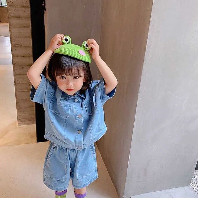 Baby Girl Boy Beret Hat Cap Dzieci Toddler Cute Little Frog Woolen Crochet Dzianiny Kapelusze Kapelusze Kapelusze Vintage Malarz Kapelusz 210713