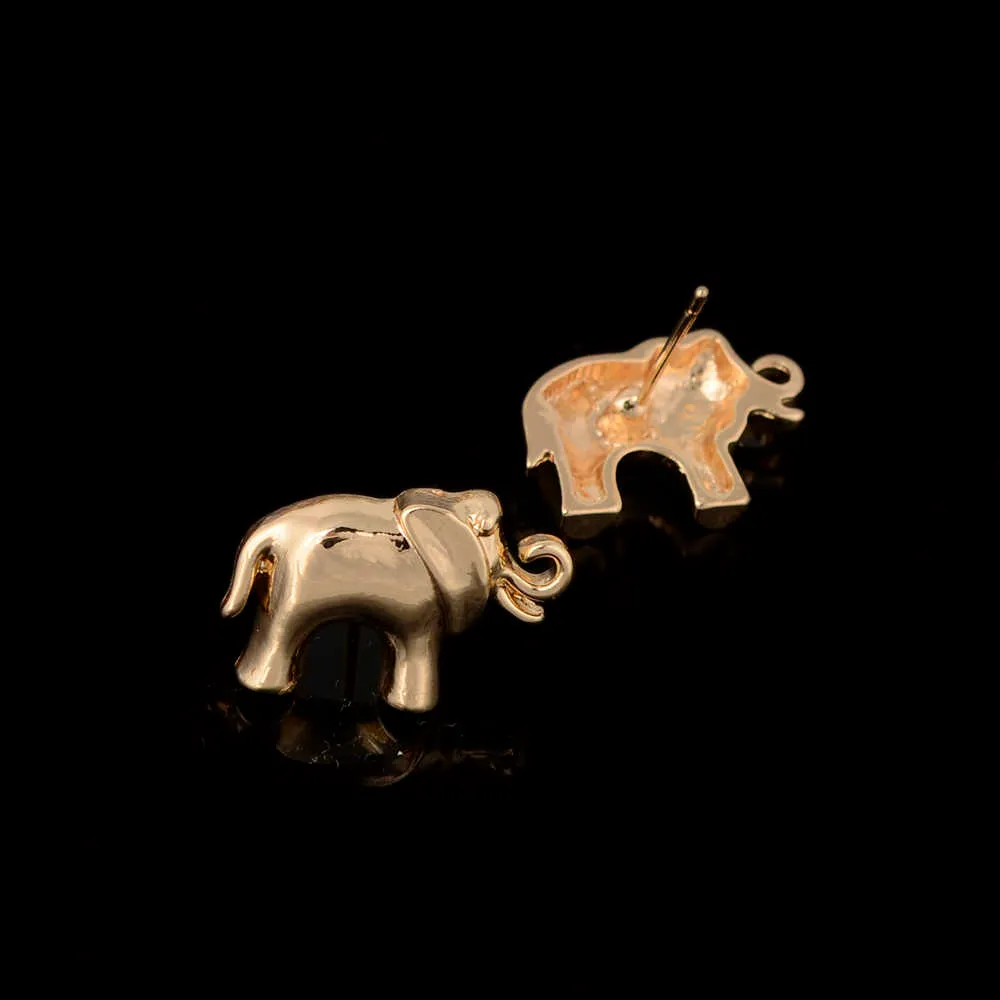 BPOYB Charms Elefante Xoxo Set di Gioielli Dubai Afican Color Oro Jewelri Collana Orecchino Bracciale Anello 4 Pezzi