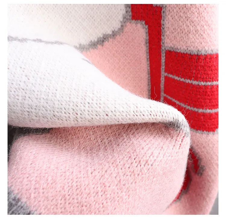 H.SA Kobiety Cute Kawaii Dzianiny sweter i swetry Patchwork Elephant Pink Swetry Harajuku Chic Koreańscy ponadgabarytowe topy 210417