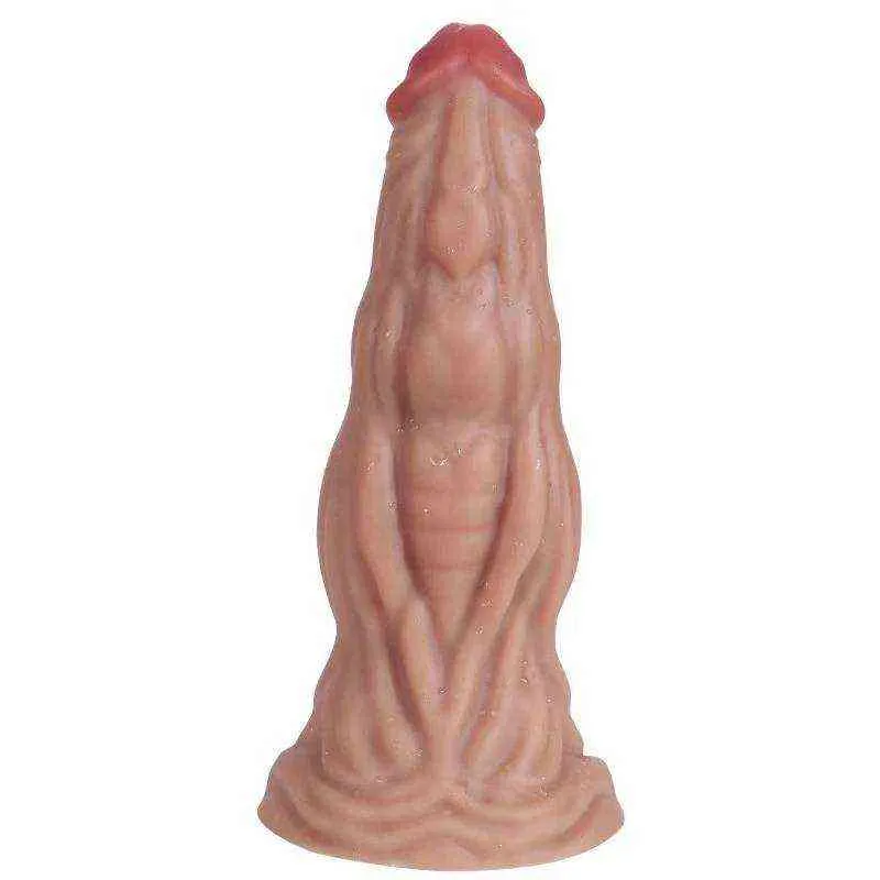 NXY Dildos Anal Toys Super Thick Old Man Face Simulation Penis Soft Silicone Fun Plug Male and Female Masturbator Adult Products 0225