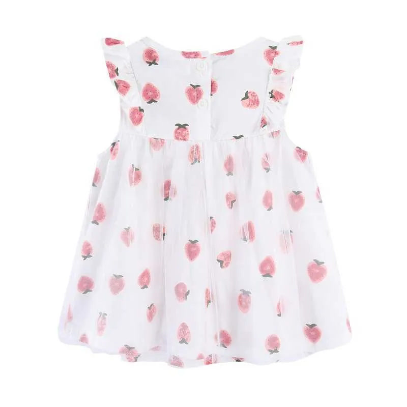 Mudkingdom fruktig toddler flicka jumper klänning med tulle jordgubbar små tjejer klänningar barn sommar kläder prinsessan 210615