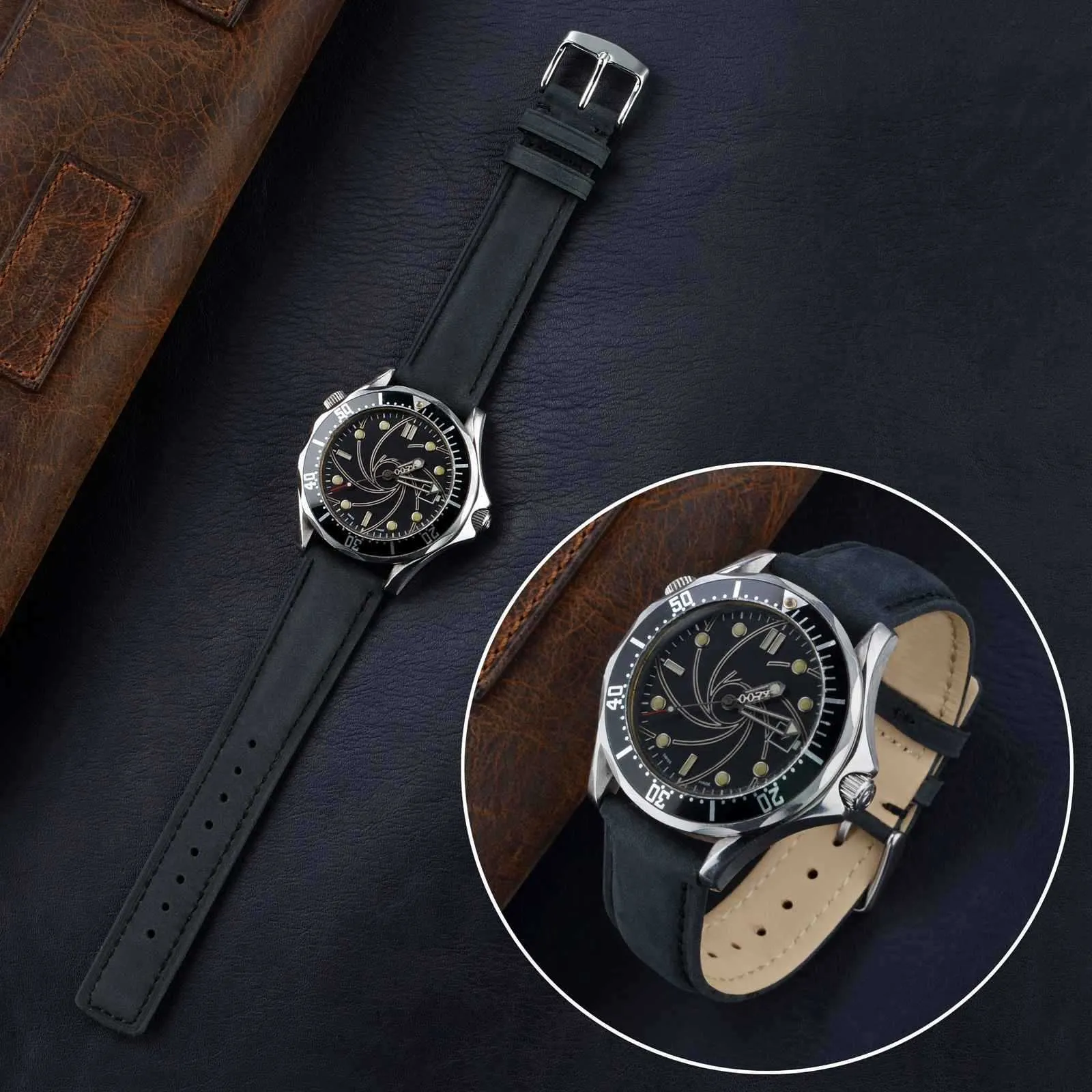 Bisonstrap Vintage Lederarmband 14 mm ~ 24 mm Geschenk für Männer Frauen Ersatzarmband Uhren Armband H0915