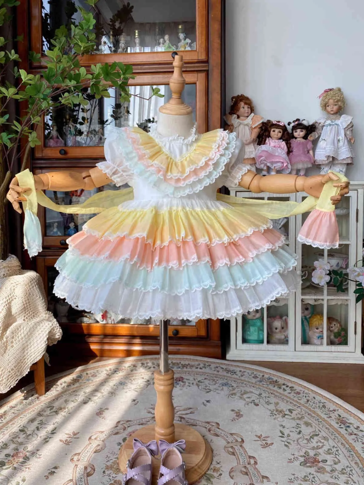 طفلة الصيف rainbow خمر الإسبانية القصر التركي الكرة ثوب لوليتا الأميرة اللباس لعيد ميلاد حزب عطلة عارضة G1129