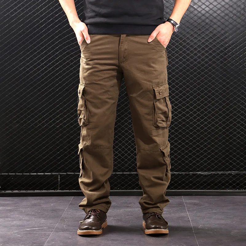 Pantaloni cargo casual alla moda Tasche Muti tattiche Pantaloni da uomo indossabili da combattimento Pantaloni da lavoro all'aperto maschili