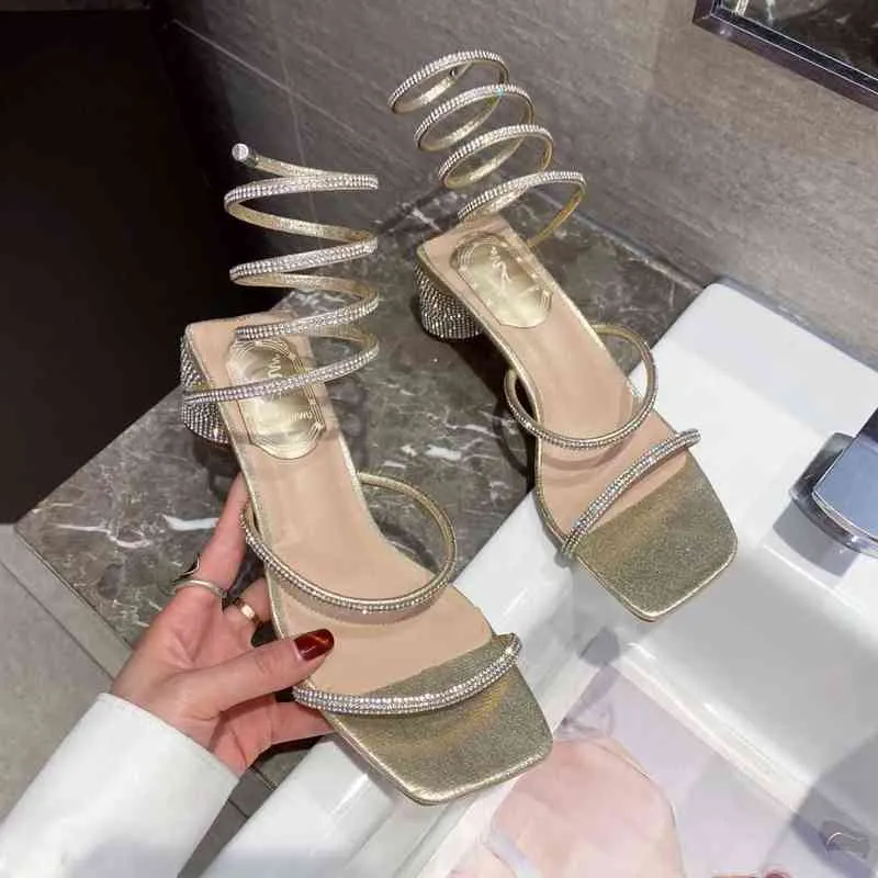 NXY Lady Sandals Sandales de Luxe à bout Carré Pour Femmes, en Tissu Pailleté, Chaussures Fête, Été, 2022 0126