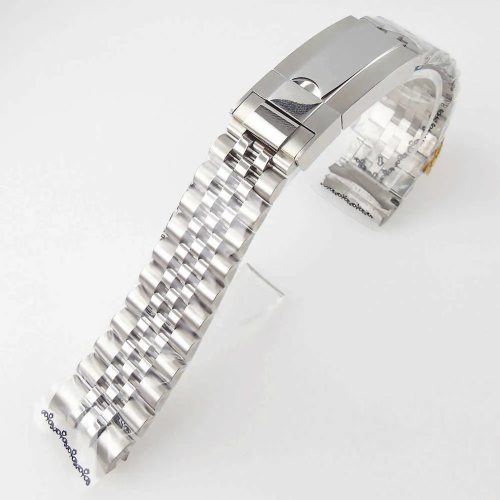 20mm Oyster jubilee Style Bracelet de montre Bracelet de montre en acier inoxydable 904l pièces de rechange système de verrouillage à glissement poli brossé H0915226L