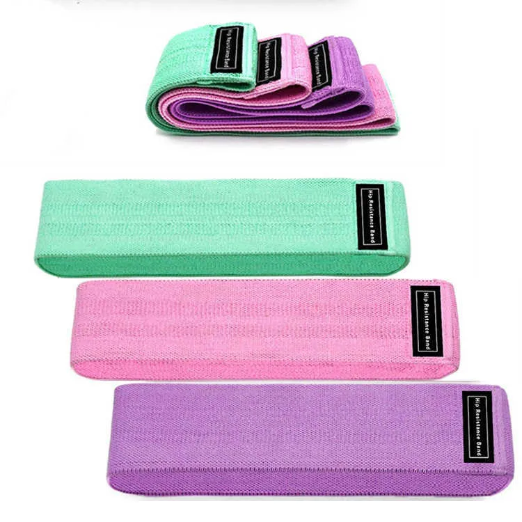 Bandes de caoutchouc de résistance au yoga Tirez sur le tissu Bandes d'exercice anti-dérapantes améliorées pour les fesses et les jambes Entraînement en tissu élastique H1026