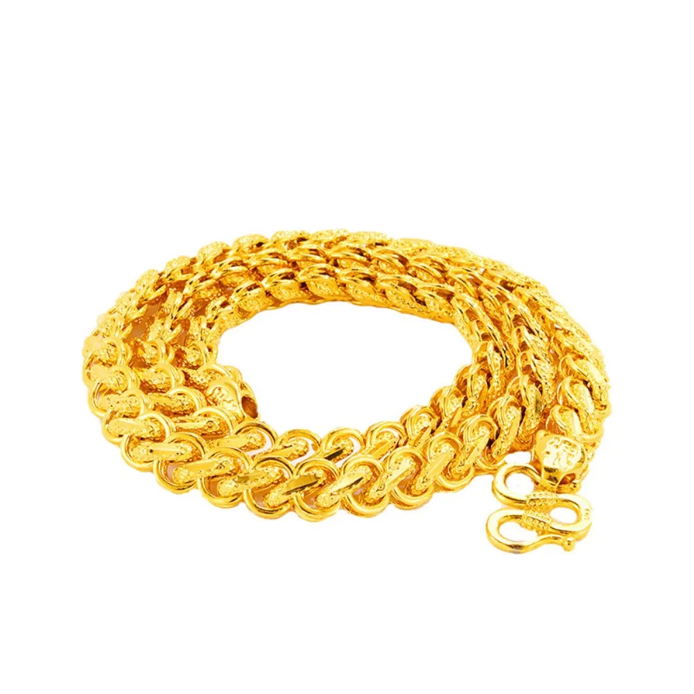 Schwere Herren-Thai-Kette des Segens, 24 Karat vergoldete Halskette, Ketten NJGN056, modisches Hochzeitsgeschenk, Herren-Gelbgold-Plattenkette n184i