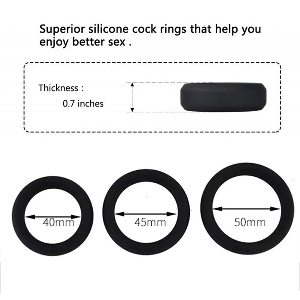 3 pezzi anello rubinetto in silicone pene migliora l'erezione gli uomini ritardare l'eiaculazione cockring negozio di articoli intimi Q05089298209