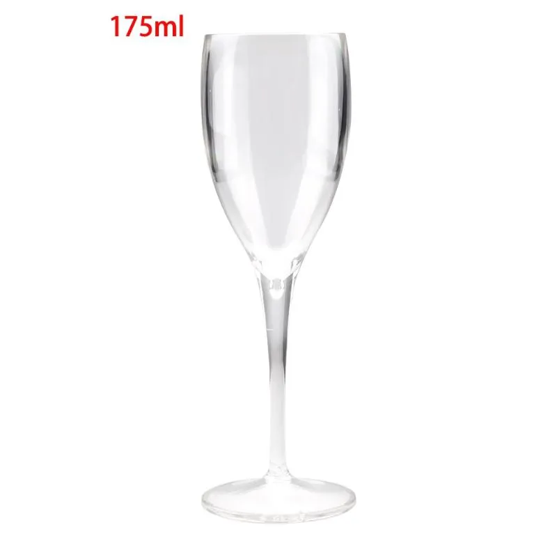 Vajilla desechable 175 ml Copa de champán de plástico Barra de vino Acrílico Copa transparente Copas de cóctel Suministros festivos para fiestas Weddi254u
