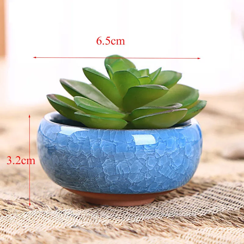 YeFine Pots de Fleurs en Céramique Fissure de Glace pour Plantes Juteuses Petit Pot de Bonsaï Décor de Maison et de Jardin Mini Pots de Plantes Succulentes 21211m