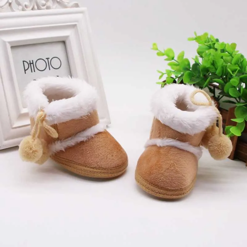 Hiver bébé fille coton bottes chaussures décontractées premiers marcheurs nouveau-né mignon antidérapant semelle souple chaussure de neige G1023