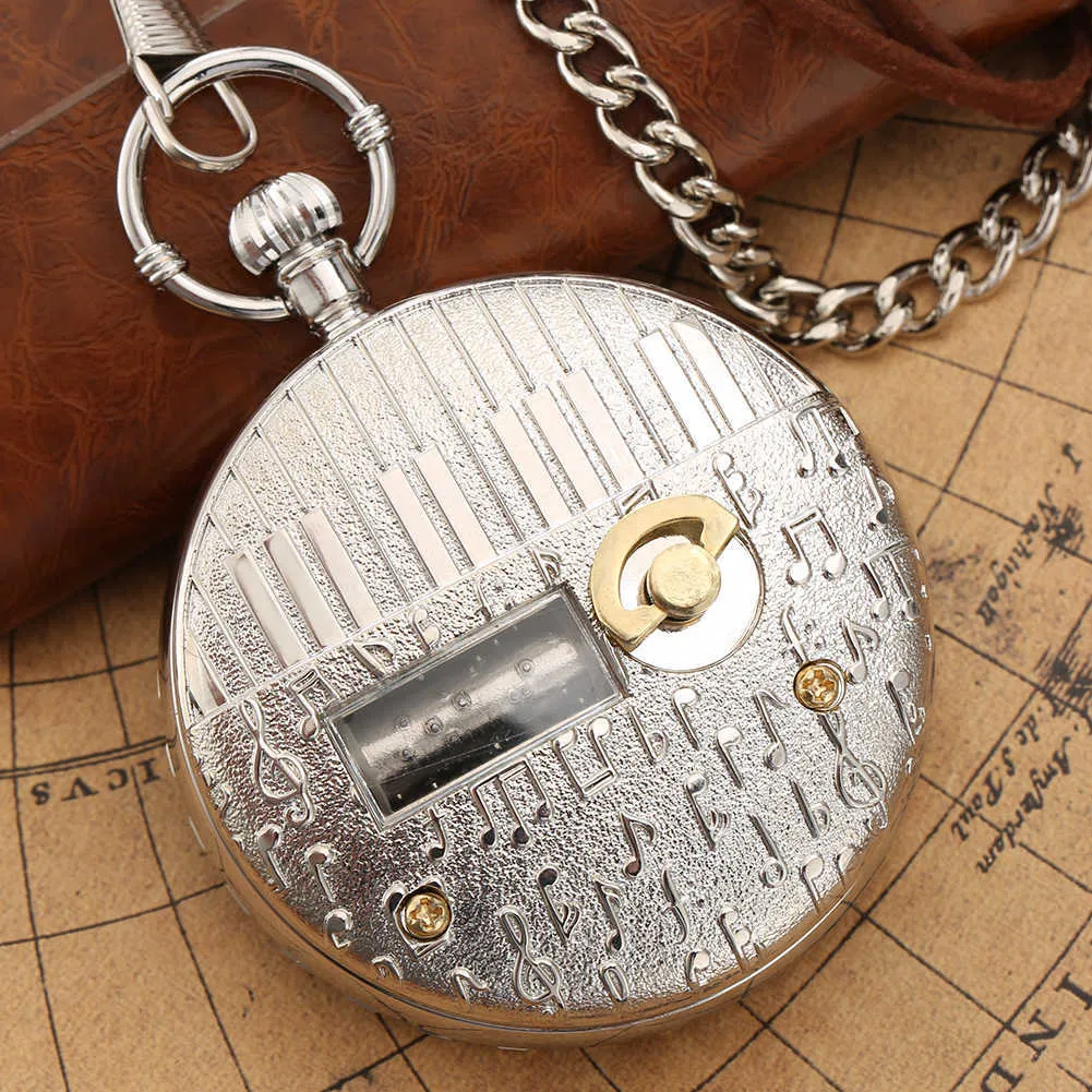 Transparent Glass Musical Pocket Watch Swan Lake Melody Music Antique Pendant Timepiece Vintage Quartz es Gift 211013293A