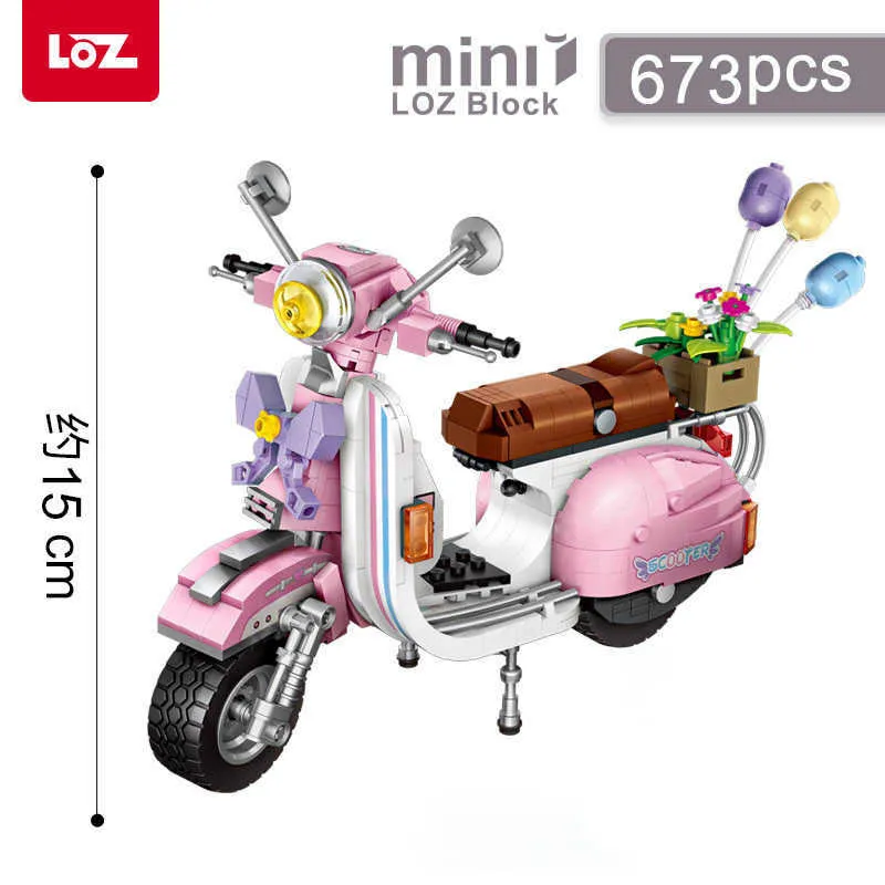 LOZ 1117 1197 mini blocos de construção motocicleta ovelha veículo montável crianças brinquedos educativos para crianças criadores brinquedos meninas q0624