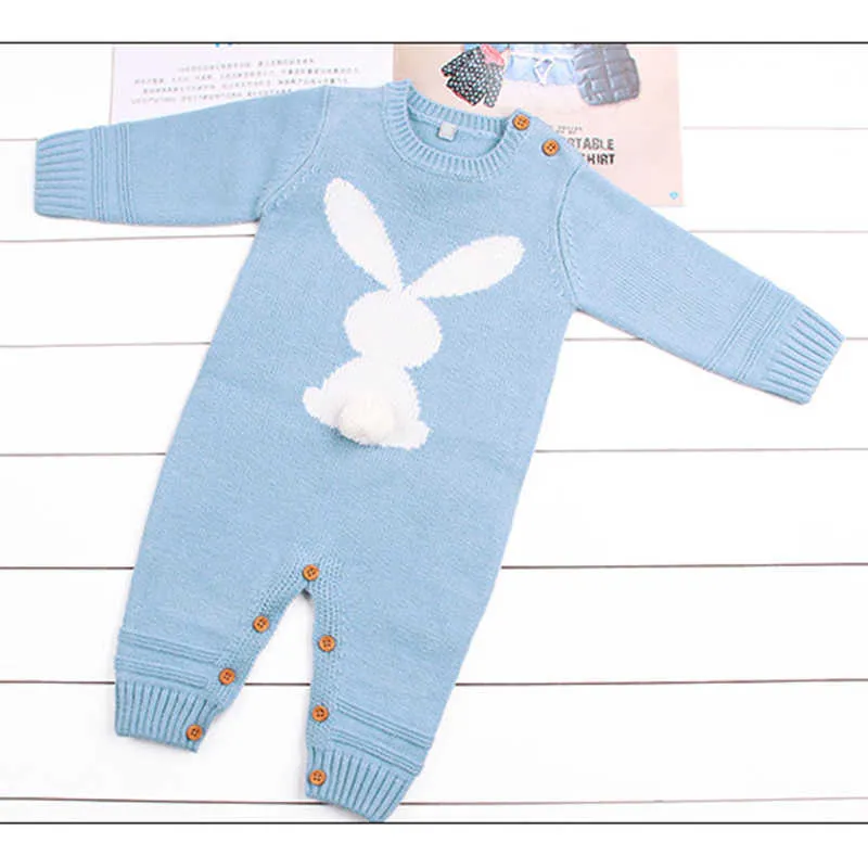 Bear Leader Baby Boy Rompers Né Costume Costume Mignon Dessin animé Bunny Girls Rompers Knit PlaySuit Enfants Unisexe Vêtements Costumes 210708