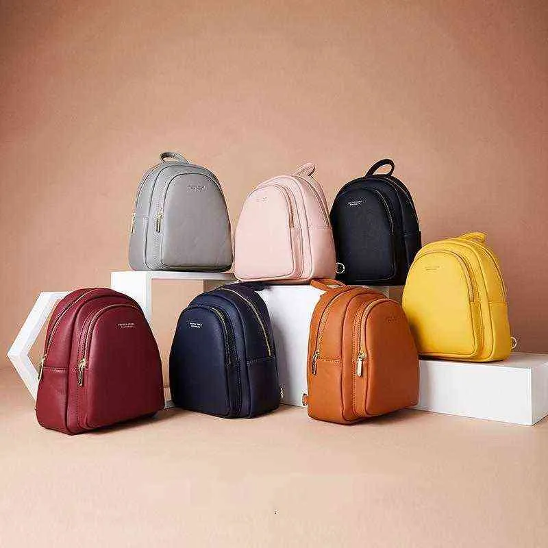 Mini zaino in pelle d'estate Small Backpack Borse Designer Famous Brand Women Bags Simple Occhy Borse Mochila Giallo GE0 Y244K