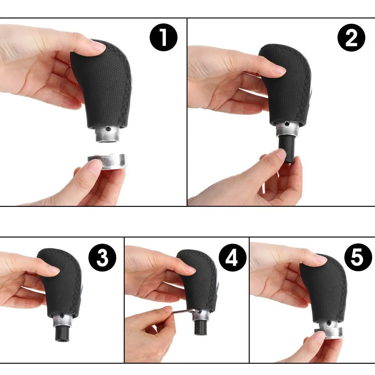 Trasmissione manuale del cambio di cuoio dell'Un Universal Car Trasmissione manuale con manopola di ingranaggi Copertura del cappuccio sostituibile 5/6 Leva di cambio di velocità