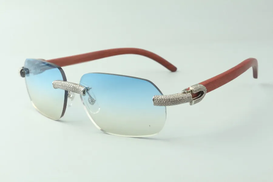 Designer micro-pave diamanten zonnebril 3524024 met originele houten armen bril Direct s maat 18-135mm2648