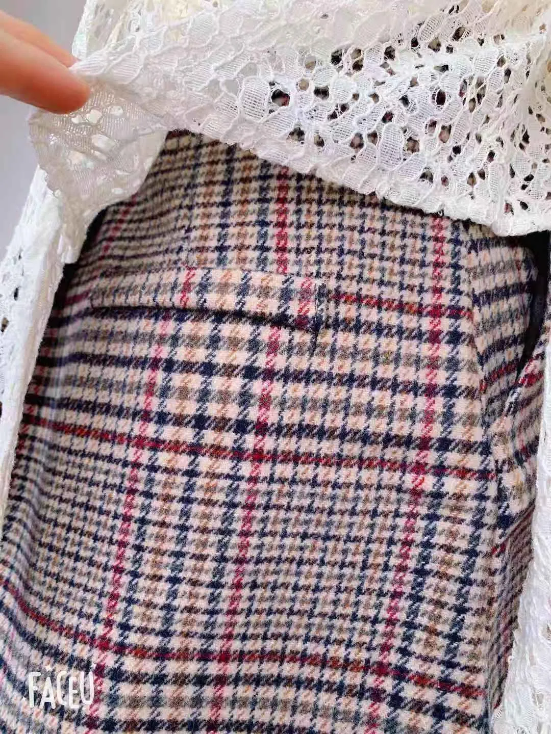 plaid Mini wool Women Vintage Spring Summer Straight Skirt short Office Lady High Waist Girls skirts Femininas Mujer 210417