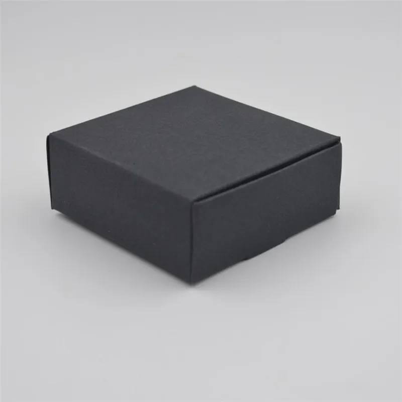 Black Wrapcraft Kraft Paper Paper Box Party حفل زفاف هدية صغيرة حلوى مربعات حزمة مجوهر