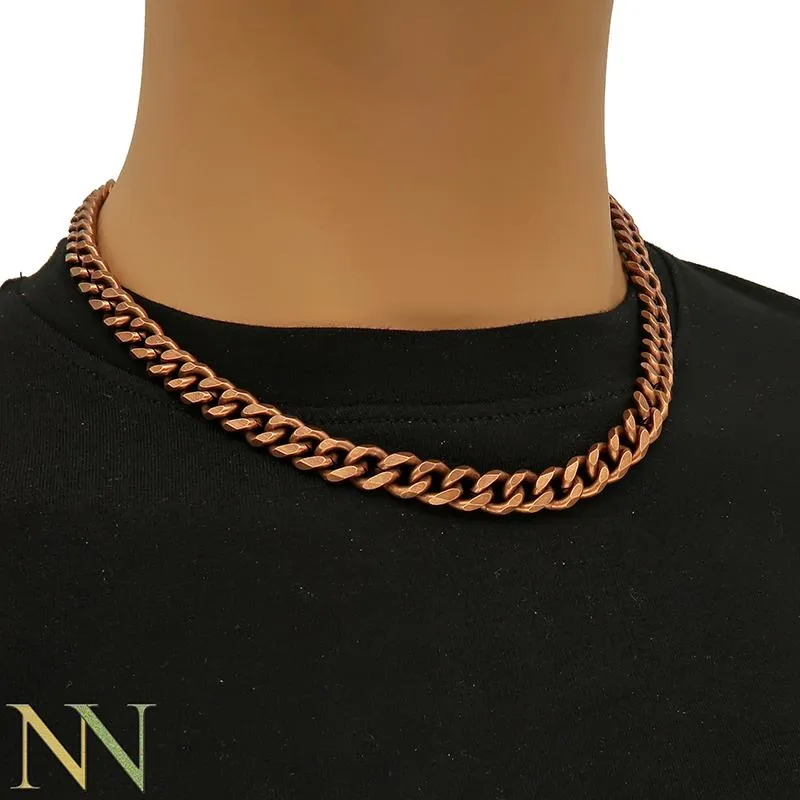 Stück - Große kubanische Halsketten für Männer oder Frauen, modische 8-mm-Kettenhalskette, 14 Karat Gold, Bronze, Kupfer, Edelstahlketten, 353 Karat