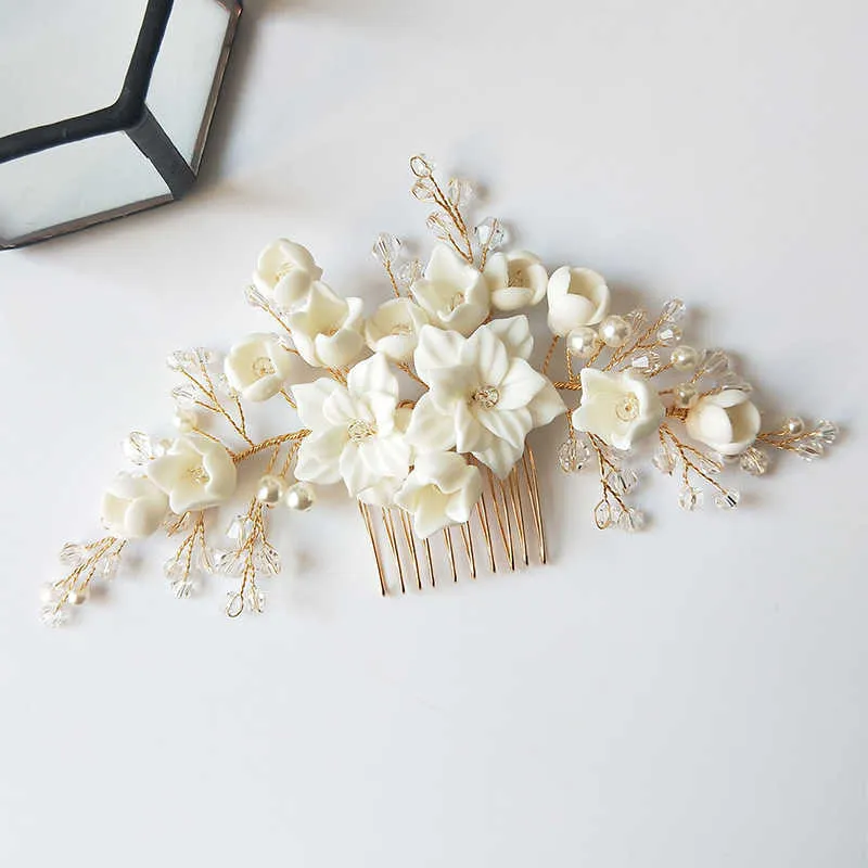 Handmade Biżuteria Kryształ Rhinestone Bridal Hair Comb Hair Pin Wedding Bridal Włosy Akcesoria X0625