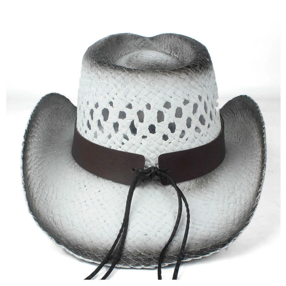 2019 uomini donne paglia di cowboy western cappello da cowboy estate largo cappello brim brimoutdoor sombrero hombre cowgirl hat Q08055814066